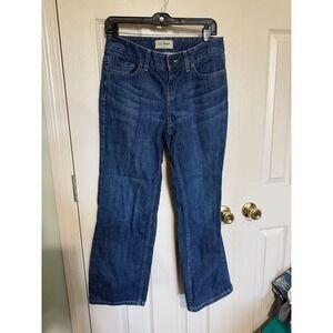 LL Bean Womens Straight Fit Jeans 6‎ Petite Medium Wash Blue 100% Cotton DJC06